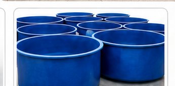 Blue FRP circular tanks