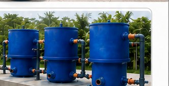 FRP filter tanks installed outdoors